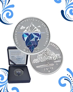 Greece, 2025, 6 Euro, Silver Coin, Protecting the Glaciers! - Picture 1 of 6