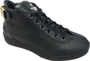 TRAVEL FOX Men's Malibu Spider Leather Lace-Up Mid-Top Black 915602-85 - Picture 1 of 5