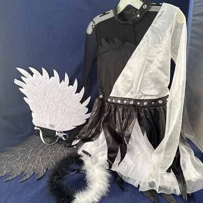 Disfraz de Halloween para niños de Halloween con disfraz de ángel caído en blanco y negro 14-16 Foto 1 de 4