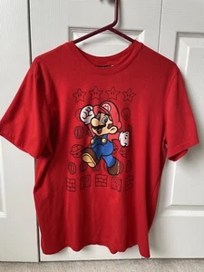 Nintendo Super Mario Mens Red Graphic T Shirt; Size Medium - Picture 1 of 5