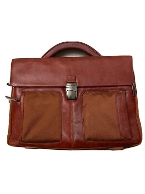 Borsa lavoro Piquadro pelle e tessuto con etichette - Immagine 1 di 4