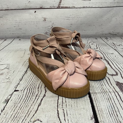 Scarpe PUMA Fenty by Rihanna donna 7 sandali stringati in pelle rosa con fiocco