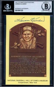 Harmon Killebrew Beckett BAS Signed Gold Hall of Fame Plaque Autograph - Picture 1 of 2
