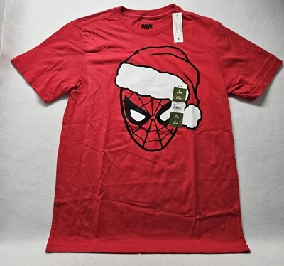 Marvel Spiderman Boys' Holiday Graphic Crew Neck T-Shirt, Size XL (14/16)-New - Image 1 of 4