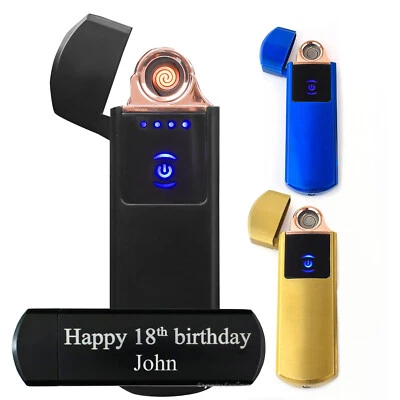 Personalised USB Touch Lighter Windproof Flameless Rechargeable Electric Smoker