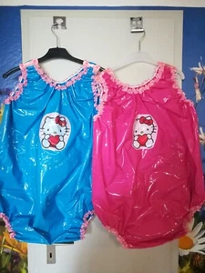 Adult Baby Body Spreizbody Windelbody DIAPER SPREIZHOSE PVC LACK HALLO KITTY XL - Bild 1 von 8