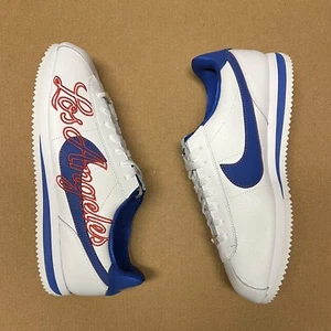 2021 Nike Cortez Basic Leather Nylon Los Angeles Dodgers DA4402-100 US12 - Picture 1 of 14