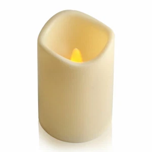 1PCS LED Flickering Flameless Resin Pillar Candle Light Battery Operated w/Timer - Picture 1 of 10