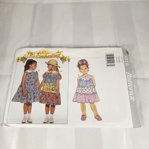 Vestido de niña Butterick Pattern 3916 sin cortar talla 5-6-6x Its Enchanting - Imagen 1 de 2