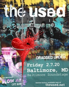 THE USED / DRAGGED UNDER 2020 BALTIMORE, MD CONCERT TOUR POSTER - Emo Music - Picture 1 of 1