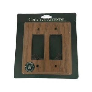 Light Oak Wood Unfinished Decorator Double Outlet Wall Plate Creative Accents - Picture 1 of 3
