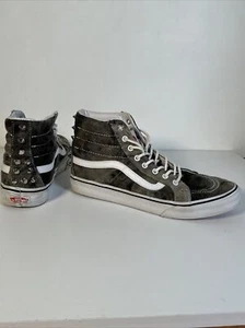 Unisex Vans Sk8 Hi Gray Acid Wash Sneakers Skate Silver Studs Mens 7 Womens 8.5 - Picture 1 of 15