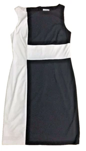 Vestido Andre Oliver Mujer Carrera Negro Blanco Cambio Sin Mangas Talla 4   - Imagen 1 de 12