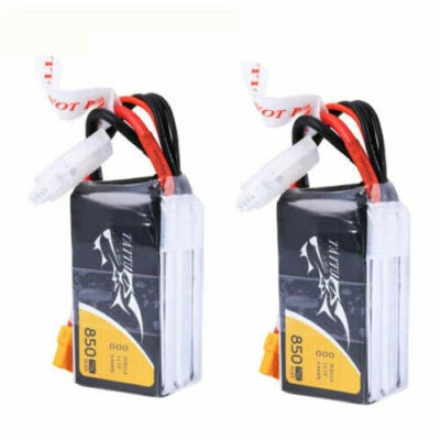 2x Tattu 11.1V 75C 3S 850mAh Lipo RC Airplane Drone Battery Pack With XT60 Plug - Image 1 of 4