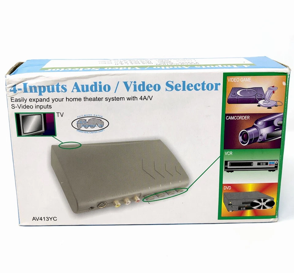 Philmore AV413YC 4-Input Audio/Video Selector Switch -NEW 🚚FREE📦 - Image 1 of 3