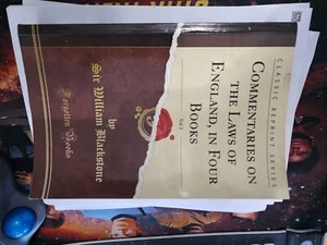COMMENTARIES ON THE LAWS OF ENGLAND - Picture 1 of 1
