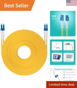 50M OS2 LC to LC Fiber Patch Cable, Single Mode SFP Fiber Jumper, Duplex LC-L... - Picture 1 of 7
