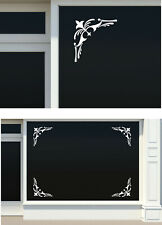 4x schaufenster ornamente ecken Dekor Sticker Beschriftung Geschäft 25x25cm S01