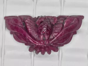Escultura roja marrón natural sin tratar rubí india con certificación GII - Imagen 1 de 4