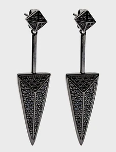 PENDIENTES GRANDES SIF JAKOBS PECETTO NEGRO ZIRCONIO - Imagen 1 de 12