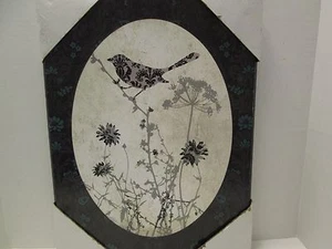 Bird Theme Wooden Wall Plaque, Black And White, 15" x 19", New - Picture 1 of 5