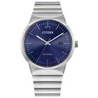 Citizen Eco-Drive Men's Axiom Date Silver Stainless Steel Watch 40MM BM7580-51L