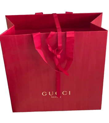 GUCCI Bolsa de Regalo de Compras Roja 11” W x 11” H x 5.2” D GRANDE NUEVA Y AUTÉNTICA. L@@K! Foto 1 de 4