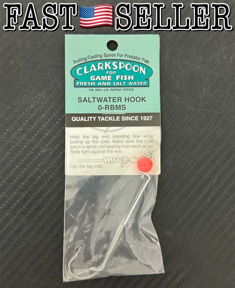 Clarkspoon 0RBMS Chrome 2/0 Hook 2.5" Spoon Fishing Saltwater Lure Swivel