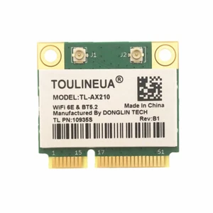 2400Mbps Wifi Card Dual Band Bluetooth 5.2 AX210HMW MINI PCI-E Card AX3000H - Picture 1 of 4