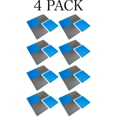 CAP EVA Puzzle Estera de Ejercicio Espuma de Alta Densidad Gruesa 8 Piezas PK Gris Azul 4 PACK Foto 1 de 4