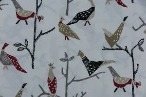 HARLEKIN SPROSS VORHANGSTOFF DESIGN "Passaro" 3 METER JET/PAPIER 100% BAUMWOLLE - Bild 1 von 7