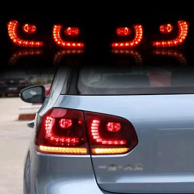 VLAND LED Tail Lights For VW GOLF MK6 GTI R 2010-2013 Cherry Red W/Sequential - Image 1 of 4