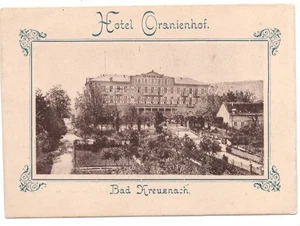 1890er Jahre Sammelkarte für das Hotel Oranienhof Bad Kreuznach Deutschland - Bild 1 von 2