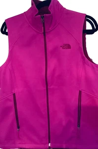 The North Face Women’s Softshell Vest Magenta Pink Zip Jacket. Sz Large - Picture 1 of 5