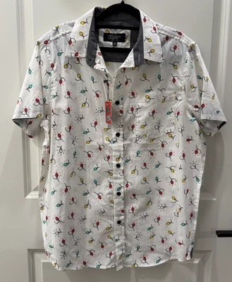 Eighty Eight Brand Men's Button Down Shirt- size Medium - CHRISTMAS LIGHTS print - Image 1 of 4