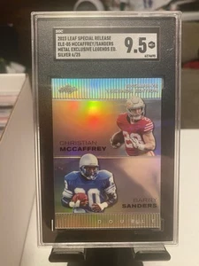 2023 Leaf Special Release #ELE-05 Barry Sanders/Christian McCaffrey Legends 6/25 - Picture 1 of 2
