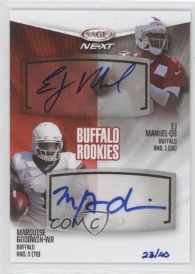 2013 SAGE Next Dual Auto /40 EJ Manuel Marquise Goodwin #DA14 Rookie Auto RC - Image 1 of 2