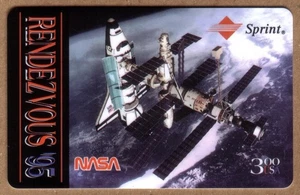 $3. NASA Rendezvous '95: First Docking Atlantis & Mir. TEST Phone Card - Picture 1 of 1