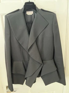 Alexander McQueen Military Peplum Jacket Black Size 44. New With Tags ORP £1,870 - Picture 1 of 9