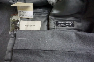 Calça Jaqueta Burberry London Cinza Preta Herringbone S150s 2 Pçs Tamanho 46S NOVA - Imagem 1 de 4