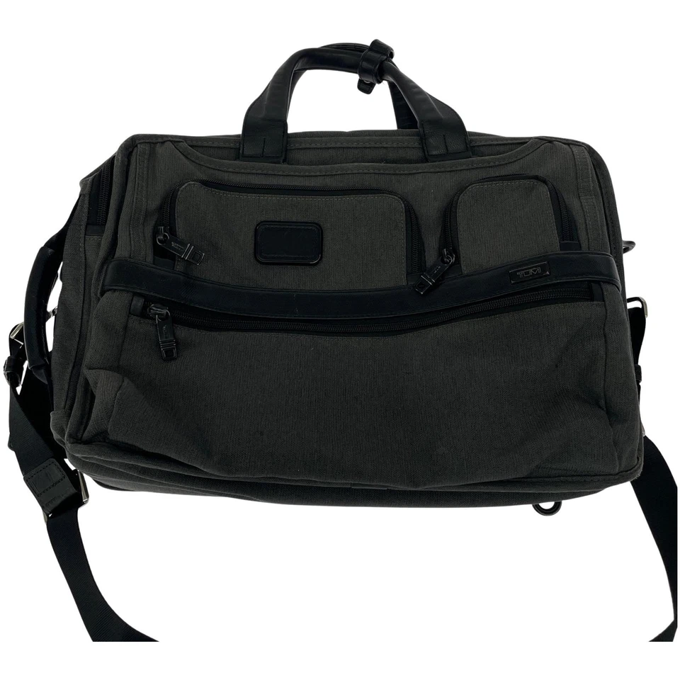 TUMI 26180AT2E 3Way Briefcase Gray Business Travel Bag Used - Image 1 of 4