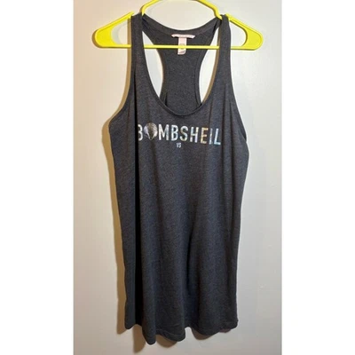 Camiseta sin mangas Victoria’s Secret VS Bombshell gráfico brillante espalda deportiva - talla M - gris Foto 1 de 4