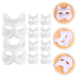 10 Pcs Masques De Pulpe Peints À La Main Travail Fête Mascarade Vierge - Photo 1/12
