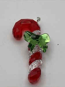 Swarovski Candy Canna Fiocco Verde Decorazione Natalizia Cristallo Ritirato - Foto 1 di 8