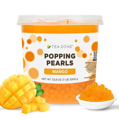 Mango Popping Pearls for Boba Tea Sweets Ice Cream - 7 lbs Free Shipping - Image 1 of 4