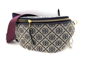 AUTH NWT Tory Burch T Monogram Jacquard Convertible Fanny Pack Bag-Tory Navy - Picture 1 of 20