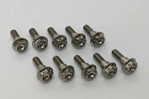 Yamaha R6 Titanium drilled front disc bolts YZF R1 FZ8 FZ1 FZ6 MT Ti rotor bolts - Picture 1 of 3