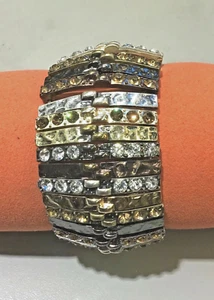 Vintage Colorful Stones with Dias Expandable Bangle Bracelet - Picture 1 of 3