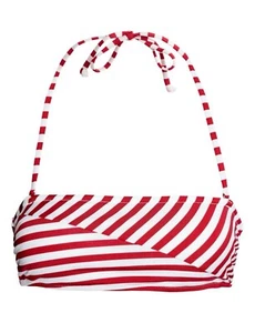 H&M Damen Bikini Oberteil Bandeau rot & weiß abnehmbare Träger NICHT ENTHALTEN US 10 - Bild 1 von 8