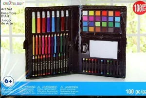 Set Piezas de Arte Creatología Niños 100 6+ Estuche Edades Crayones Almacenamiento Marcadores Lápices - Imagen 1 de 7